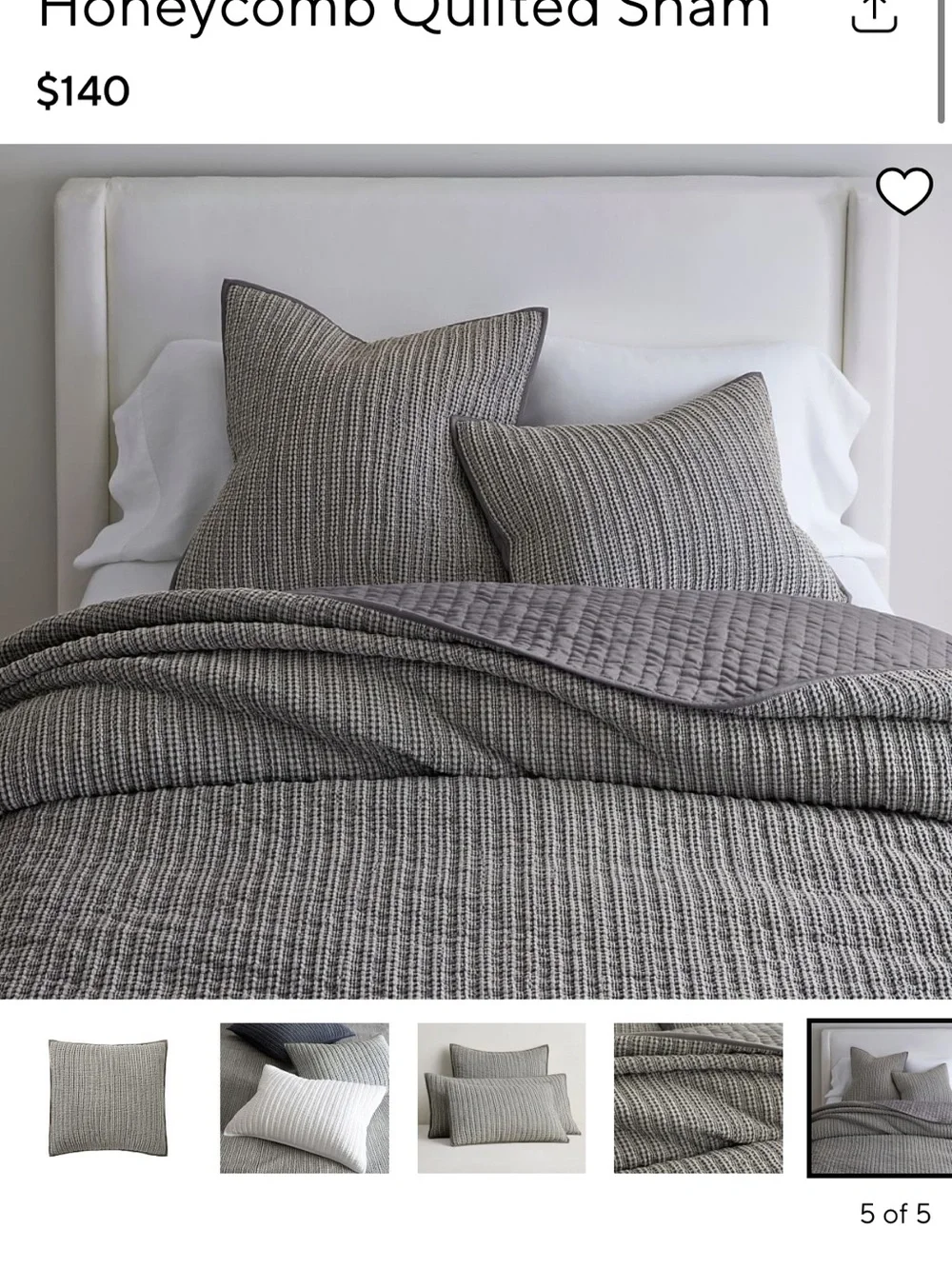 Pottery Barn Honeycomb Quilted Sham Set of 3